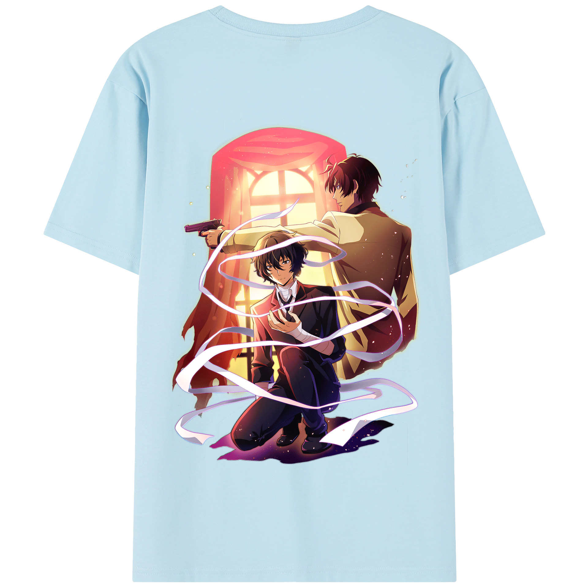 （画像用） 文豪ストレイドッグス Bungo Stray Dogs 綿100％半袖Tシャツ（背面プリント）